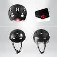 Carica l'immagine nel visualizzatore della galleria, Crazy Safety Bicycle helmet Matte black / M/L (55-61cm) OAK E-Bike bicycle helmet with UV visor, LED lights, reflective straps, and Fidlock buckle