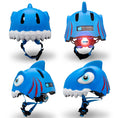 Carica l'immagine nel visualizzatore della galleria, Crazy Safety Bicycle helmet Product bundle: Blue shark Bicycle Helmet & Protective Gear for Children
