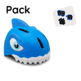 Carica l'immagine nel visualizzatore della galleria, Crazy Safety Bicycle helmet Product bundle: Blue shark Bicycle Helmet & Protective Gear for Children