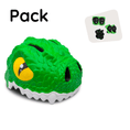 Carica l'immagine nel visualizzatore della galleria, Crazy Safety Bicycle helmet Product bundle: Green Crocodile Bicycle Helmet, and Protective Gear for Children