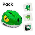 Carica l'immagine nel visualizzatore della galleria, Crazy Safety Bicycle helmet Product bundle: Green crocodile bike helmet, backpack, cycling gloves & bell.