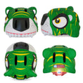 Carica l'immagine nel visualizzatore della galleria, Crazy Safety Bicycle helmet Product bundle: Green tiger bike helmet, cycling gloves, lock, and tiger bell for children
