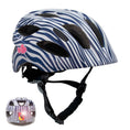 Carica l'immagine nel visualizzatore della galleria, Crazy Safety Bicycle helmet Purple / M (54-58cm) Heartbeat Stripes children's helmet with light