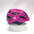 Carica e riproduci il video nel visualizzatore della galleria, Pink Spots Crazy Safety Kids’ Bicycle Helmet Featuring a Powerful Rechargeable Rear Light, Perfect for Children Aged 6 to 12 Years