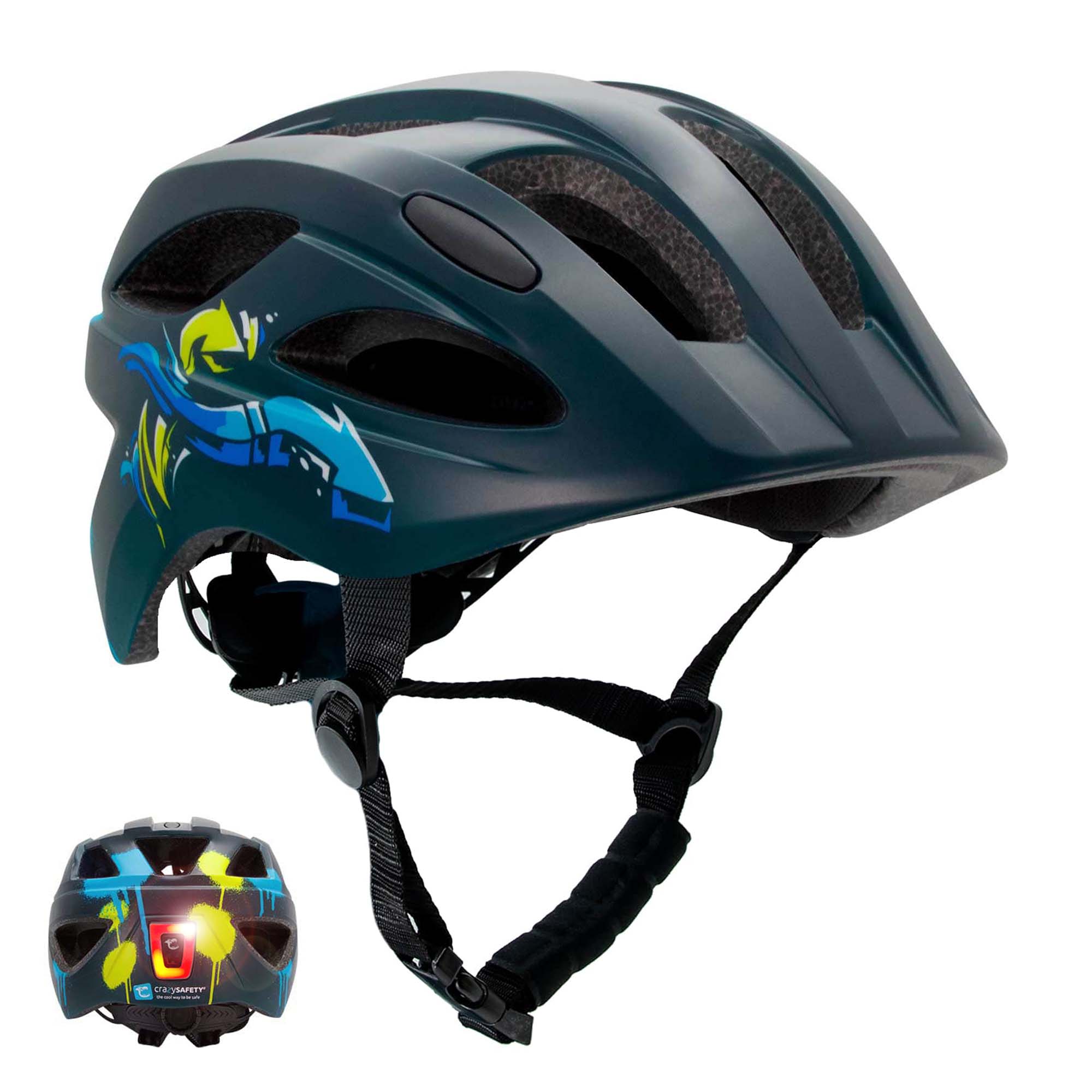  Casco per bambini Graffiti Splash con luce