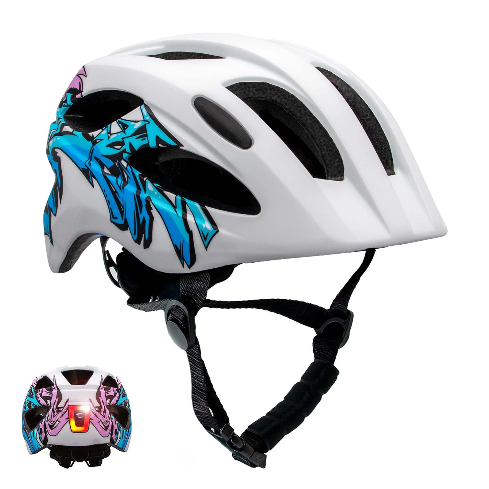  Casco per bambini Graffiti Splash con luce