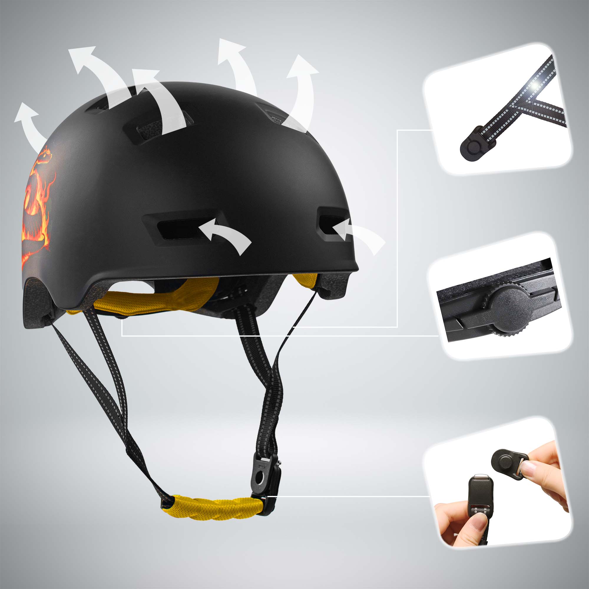 Casco da bicicletta RAMPAGE skater - Jungle