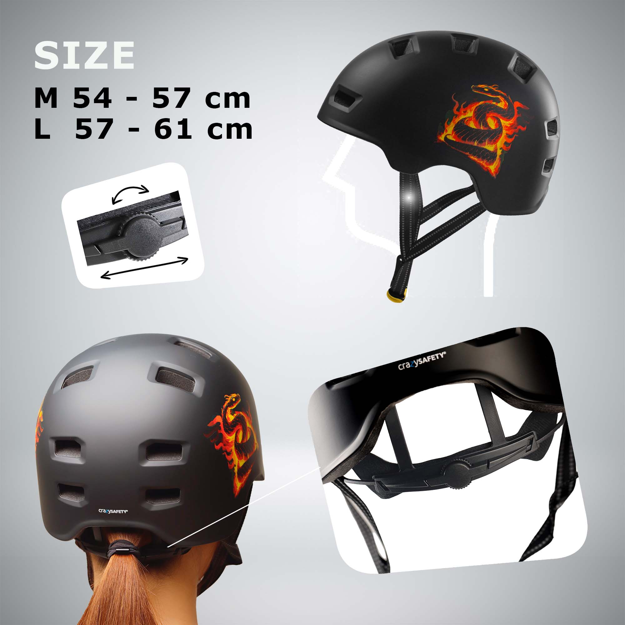 Casco da bicicletta RAMPAGE skater - Jungle