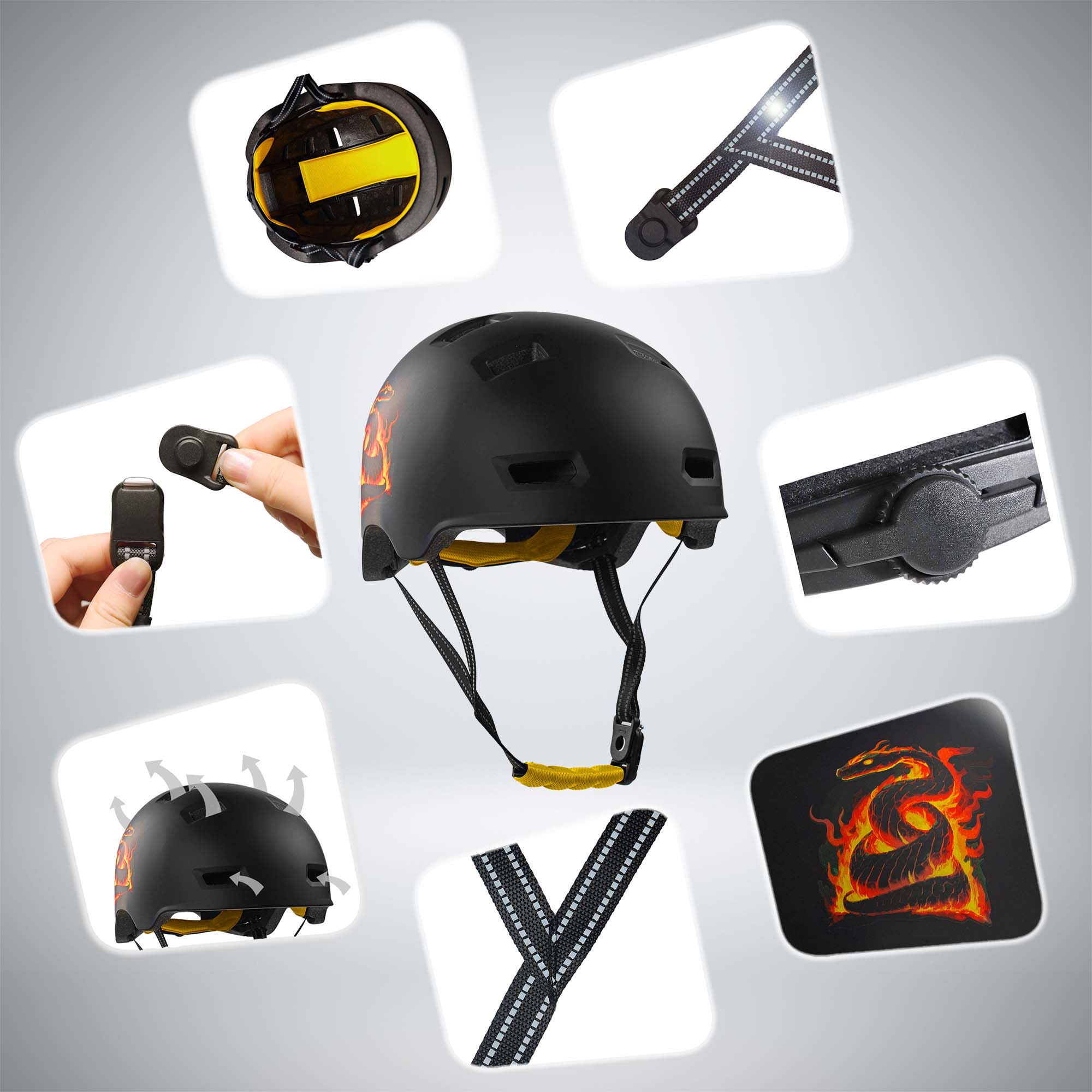 Casco da bicicletta RAMPAGE skater - Jungle