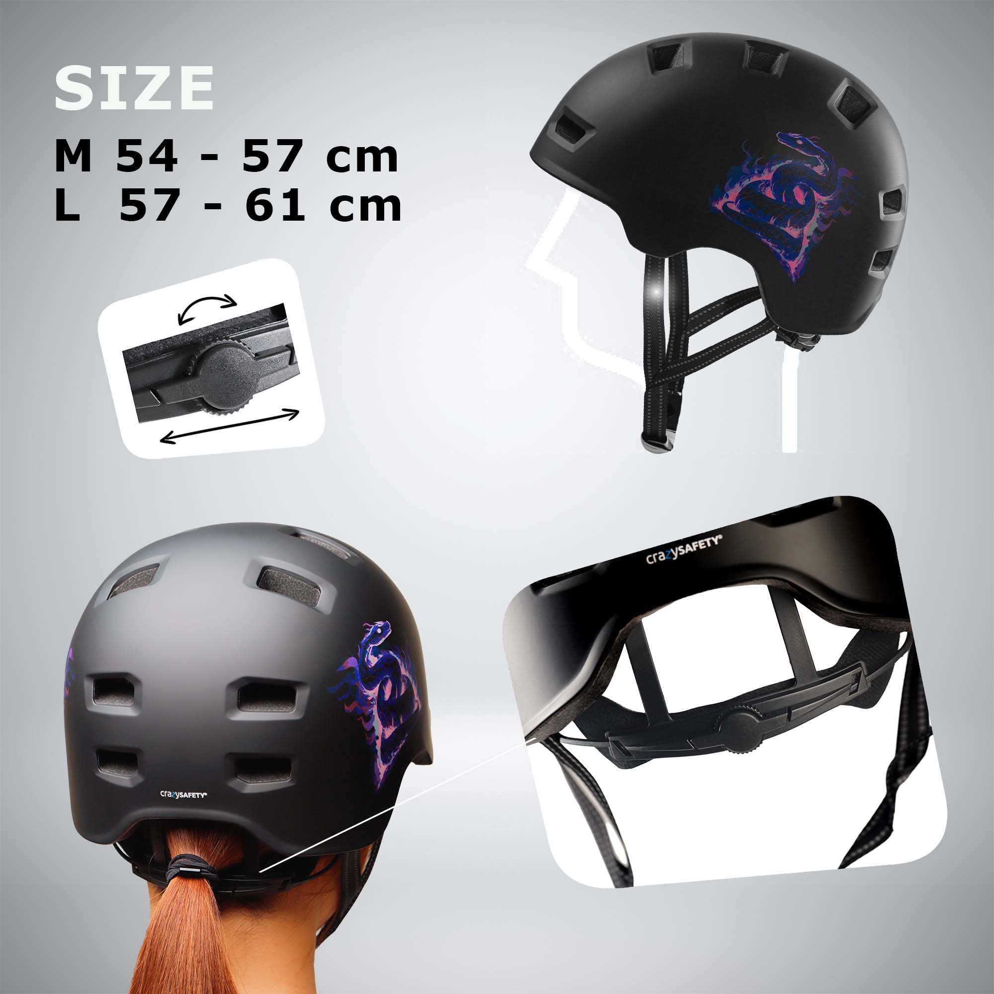 Casco da bicicletta RAMPAGE skater - Jungle