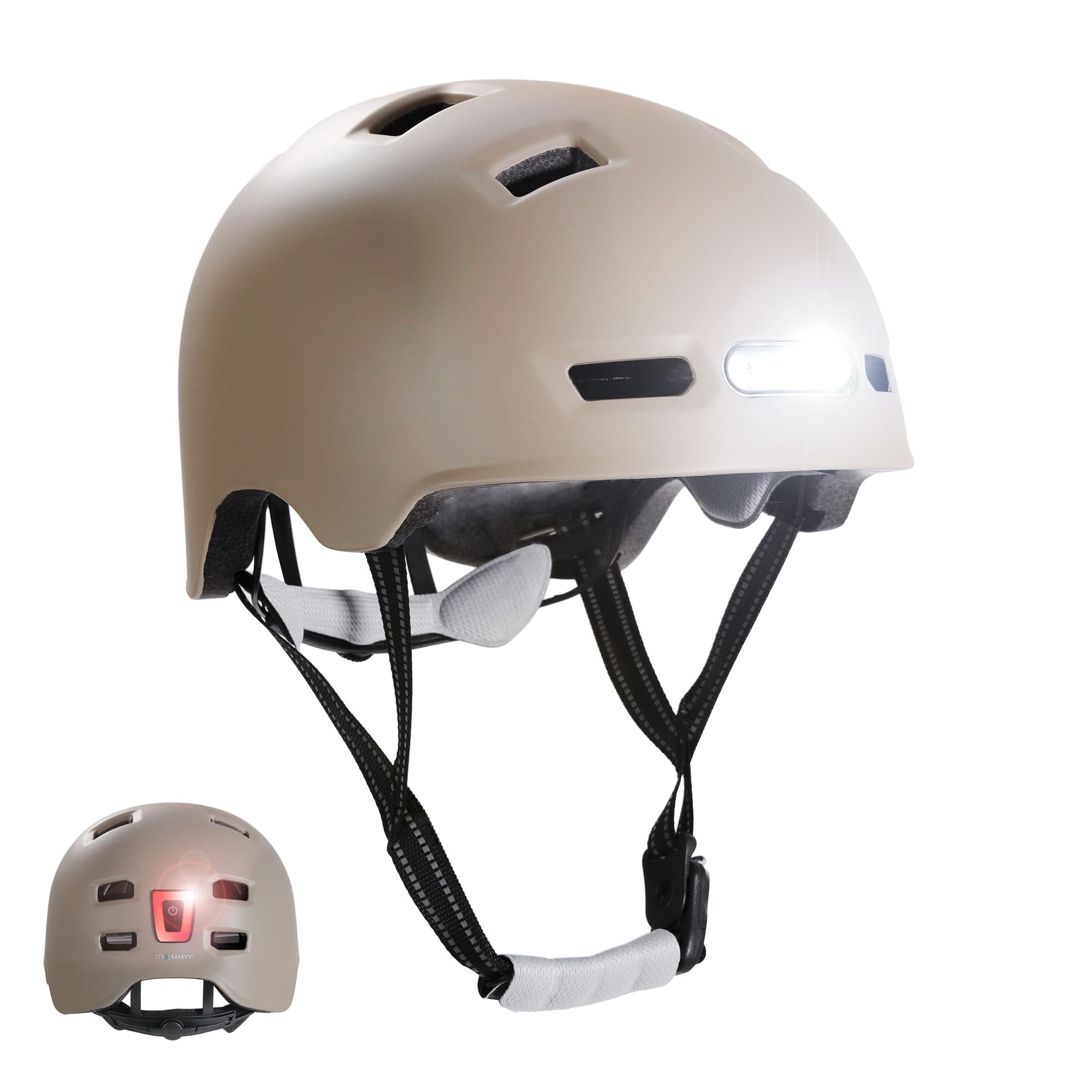 Casco da bicicletta urbano Vertigo con luci anteriori e posteriori