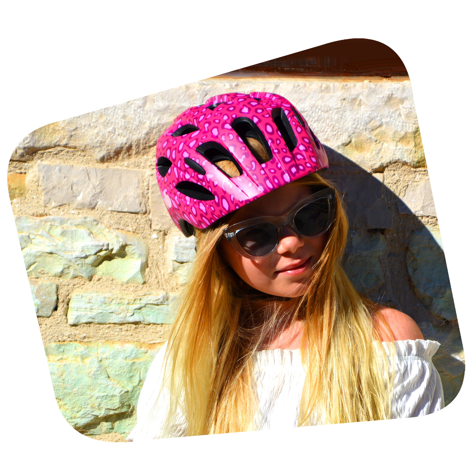  Casco per bambini Heartbeat Stripes con luce 