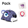 Carica l'immagine nel visualizzatore della galleria, Product bundle: Purple Leopard Bicycle Helmet, Lock and Leopard Bell for Children
