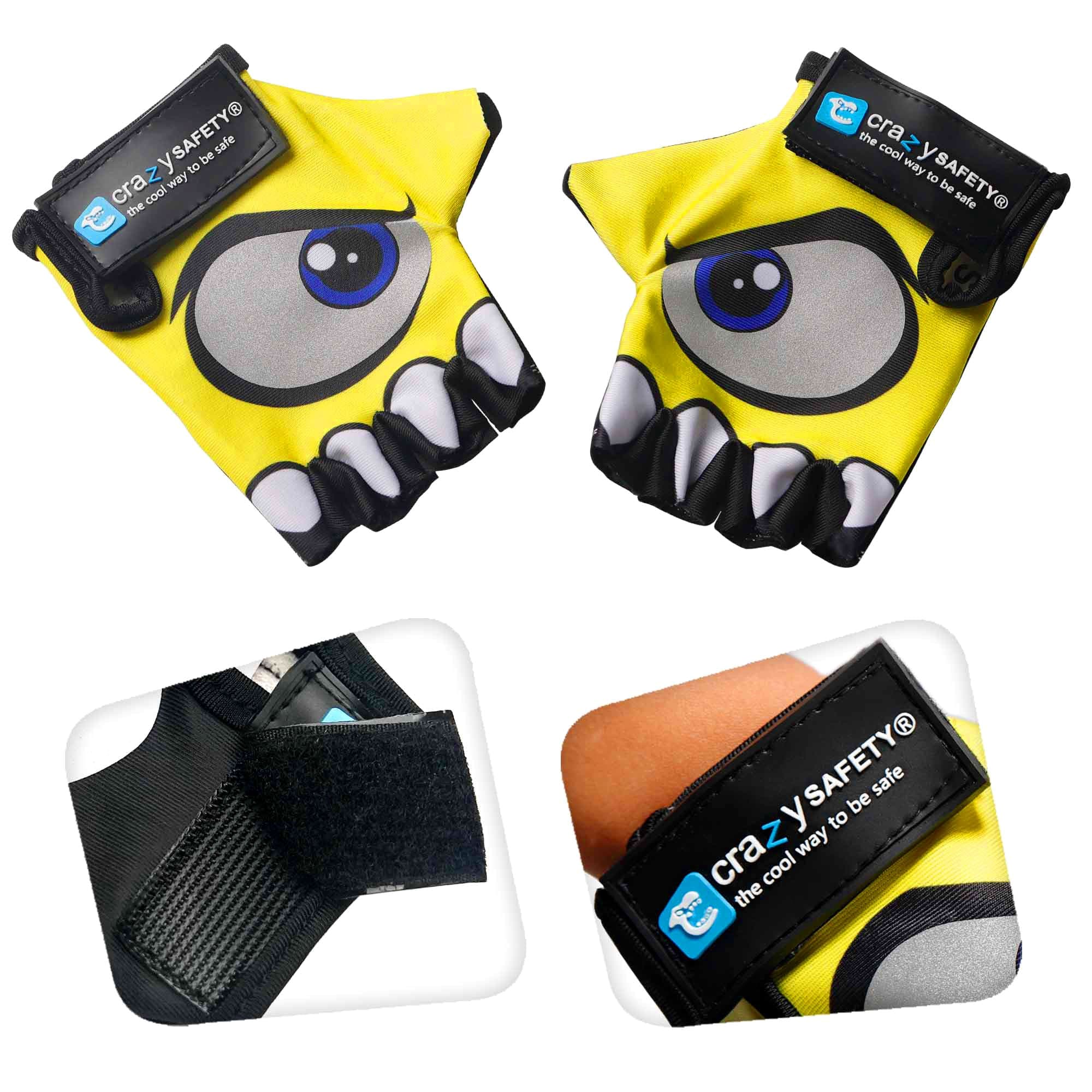 Crazy Safety Bicycle gloves Cycling gloves with reflective eyes