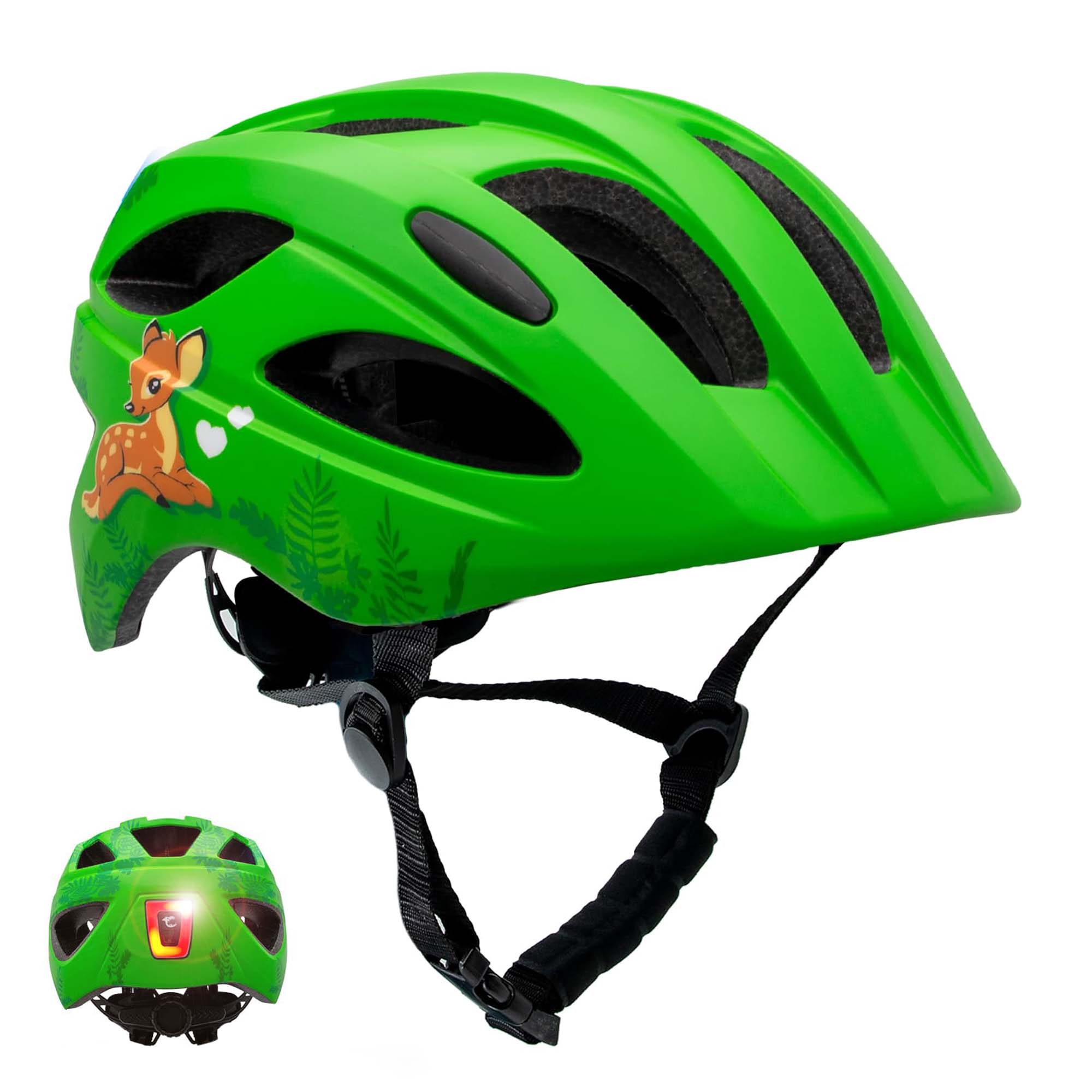 Crazy Safety Bicycle helmet Green / M (54-58cm) Friends children's helmet with light