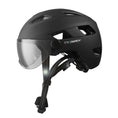 Carica l'immagine nel visualizzatore della galleria, Crazy Safety Bicycle helmet Matte black / M/L (55-61cm) OAK E-Bike bicycle helmet with UV visor, LED lights, reflective straps, and Fidlock buckle
