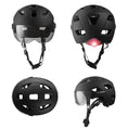 Carica l'immagine nel visualizzatore della galleria, Crazy Safety Bicycle helmet Matte black / M/L (55-61cm) OAK E-Bike bicycle helmet with UV visor, LED lights, reflective straps, and Fidlock buckle
