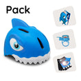 Carica l'immagine nel visualizzatore della galleria, Crazy Safety Bicycle helmet Product bundle: Blue shark bicycle helmet, backpack, cycling gloves & bell for children
