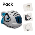 Carica l'immagine nel visualizzatore della galleria, Crazy Safety Bicycle helmet Product bundle: White tiger bicycle helmet, cycling gloves, lock, and tiger bell for children
