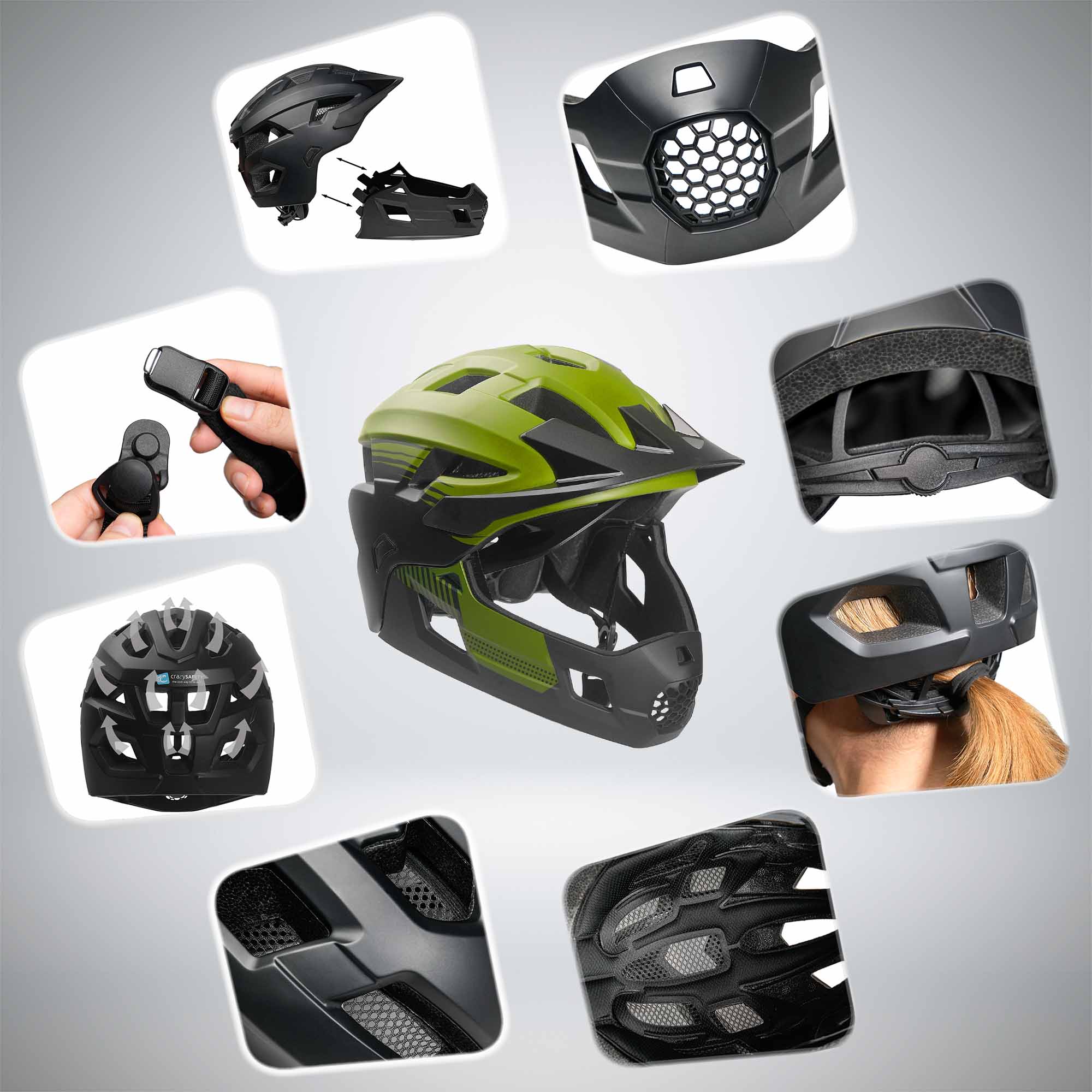 Crazy Safety Bicycle helmet TITAN fullface bicycle helmet