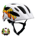 Carica l'immagine nel visualizzatore della galleria, Crazy Safety Bicycle helmet White/yellow / M (54-58cm) Graffiti Splash children's helmet with light
