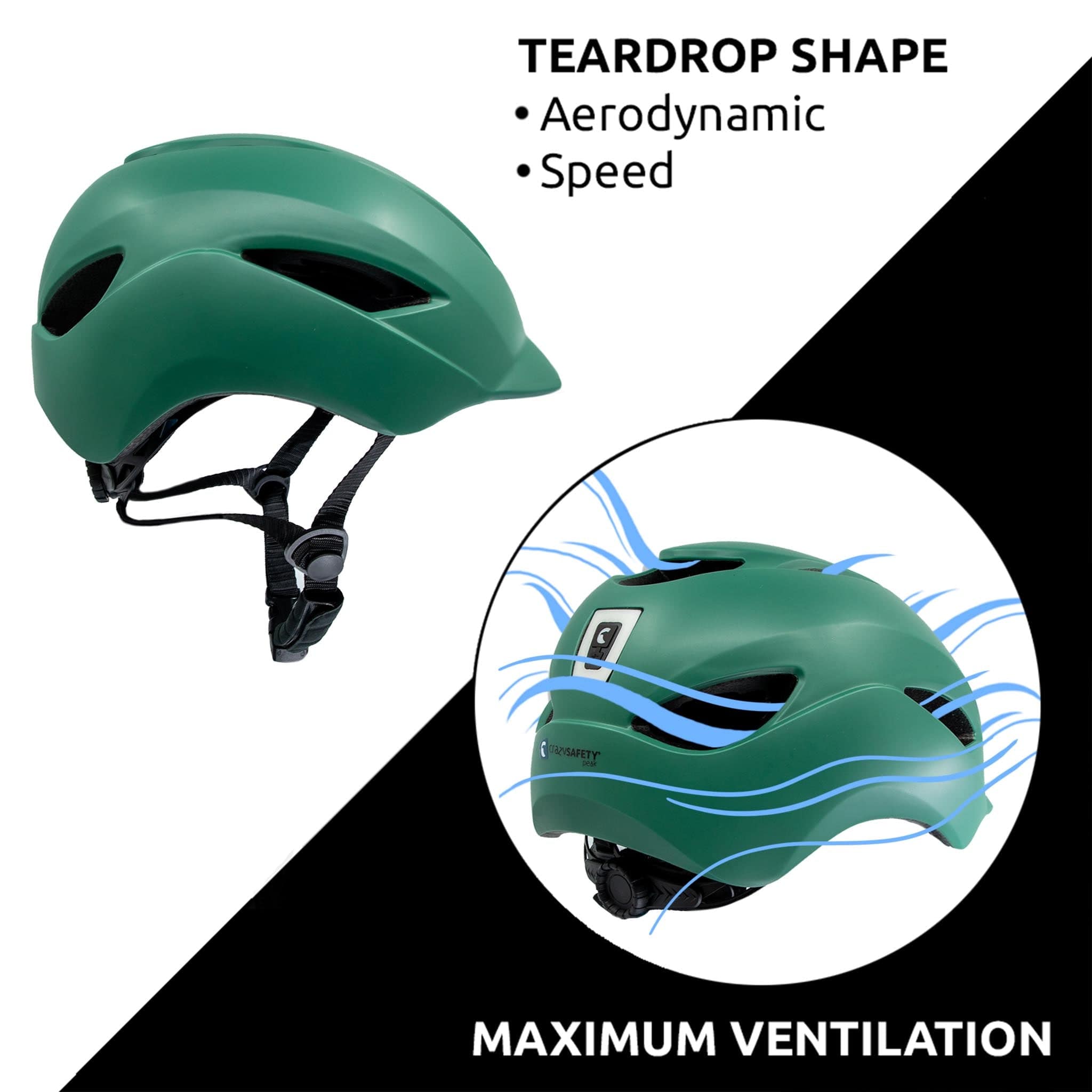 Green Aero Bicycle Helmets - maximum ventilation